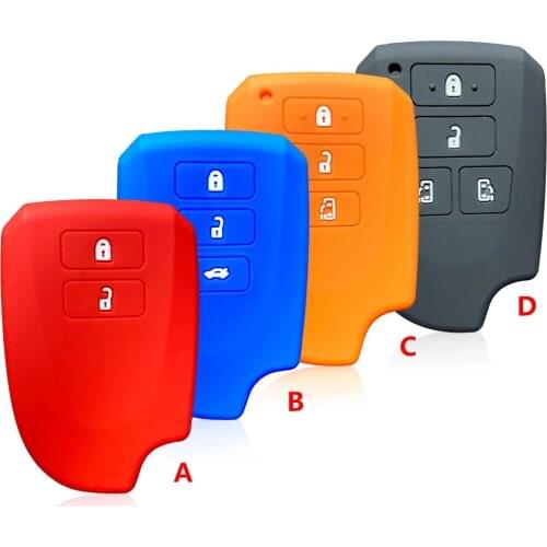 10/30/50pcs 2/3/4 ButtonsRemote Key Hodler Keychain Cover for Toyota Yaris HAIs 2020 Hiace 200 Sienta Silicone Car Key Case