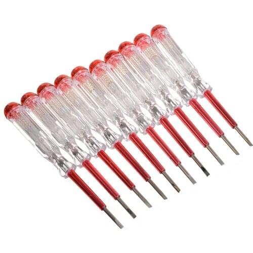 10pcs/set Circuit Tester Screw Driver Voltage Pen Electrical Test Screwdriver Durable Home Tool Test Pencil Electric Tester