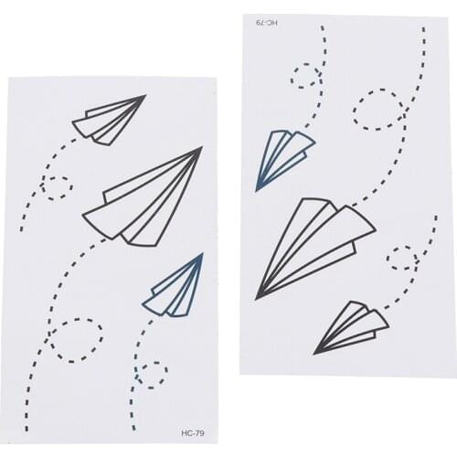2pcs/set Disposable Tattoo Sticker Waterproof Body Tattoo Stickers Paper Plane Sticker For Women Kid