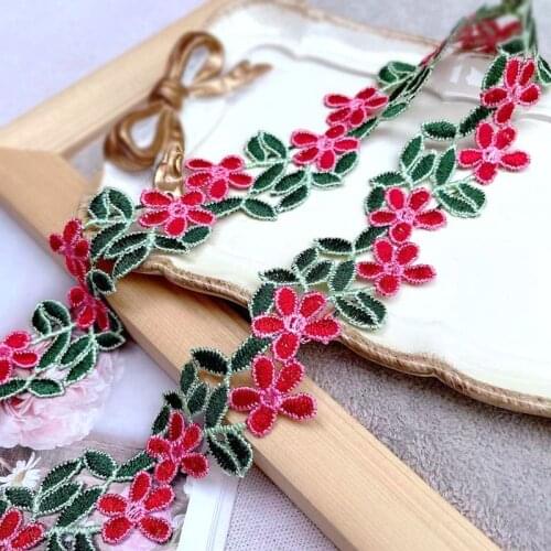 20Yards Exquisite Flowers Polyester Leaves Water Soluble Laces Embroidered Ribbon Clothing Veil Collar Sewing Accessories