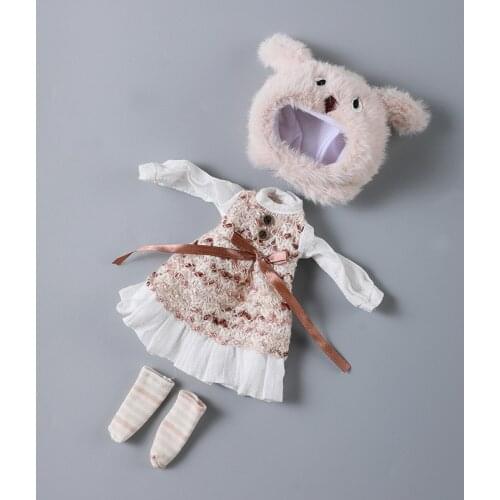 28cm Fat Dolls Clothes 1/6 Bjd Doll Clothes Suit Dress Up Toys Animal Accessories Gift for Girls Not Include Doll
