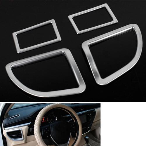 4pcs Car Styling ABS Car Air Condition Vent Outlet AC Decoration Garnish Cover Trim Frame Sticker For Toyota Corolla 2014