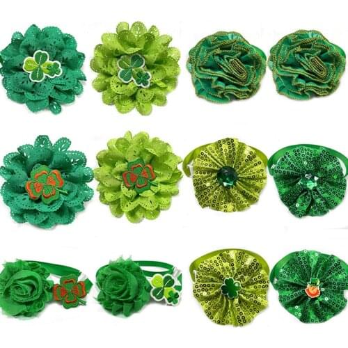50/100pcs Pet Dog St. Patricks Bow Ties Neckties Adjustable Puppy Cat Dog Collar Pet Dog Grooming Products for Small Dogs