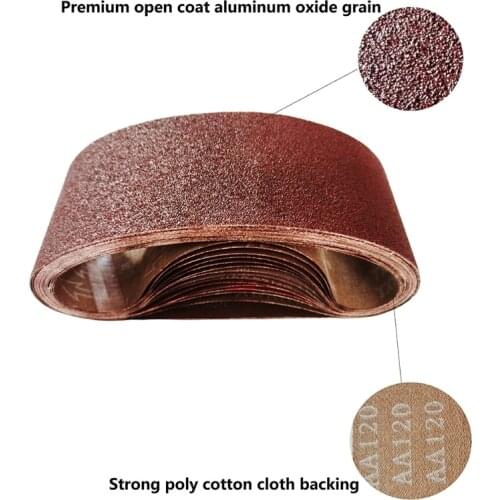 7Pcs/Set Abrasive Sanding Belts Belt 120/240/320/400/600/800/1000 Grits Wood Grinding Sander Tools Aluminum Oxide 50x686 Jy18 21