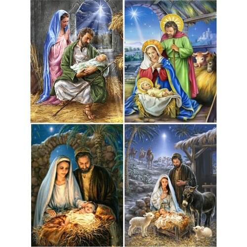 5d Diy Diamond Painting Religious Full Diamond Square Diamond Embroidery Set Mosaic Cross Stitch Home Decoration Gift