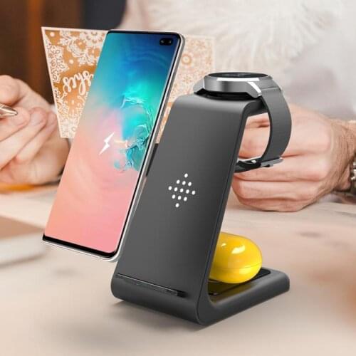 10W Fast Wireless Charger 3 In 1 Qi Charging Dock Station For IPhone 12 11 Pro XS MAX XR X 8 Apple Watch For Galaxy Watch Active