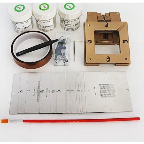 Bga Reball Kit ABSS-90Mm Aluminium Alloy Bga Reballing Station Magnetism Lock 90Mm Universal Bga Stencil Planting Jigs Fix