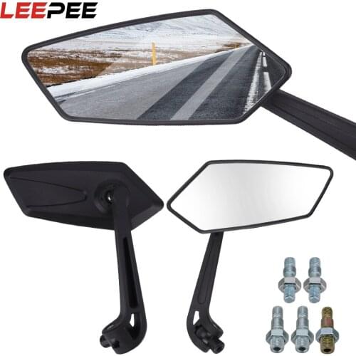 LEEPEE Side Mirrors Black Motorcycle Accessories Universial Motorcycle Rearview Mirrors