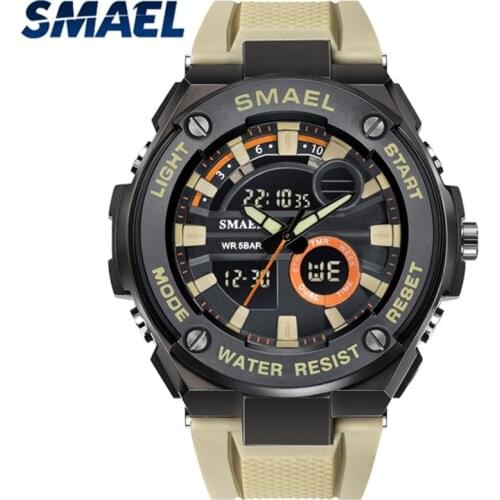 Top Brand Luxury SMAEL Waterproof LED Digital Dual Display Analog Quartz Watches Casual Mens Sport Mens Watch Relogio Masculino