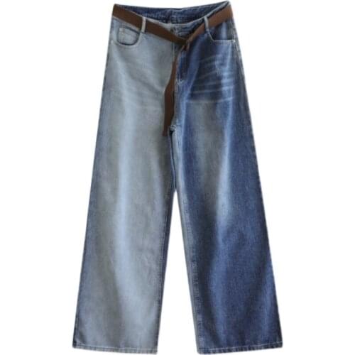 Wide Leg Denim Pants Woman High Waist Jeans Full Length Fashion Harajuku Straight Cowboy Trousers Casual Baggy 2021 Mom Jeans