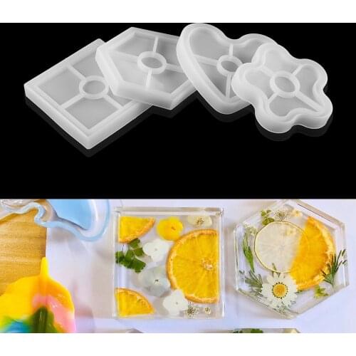 Fruit Disc Tea Tray Coaster Molds Resin Casting Silicone Coaster Mold For DIY Cake Fruit Holder Epoxy Tray Coaster Molds Kits