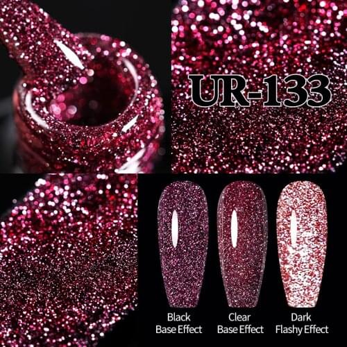 UR SUGAR 7.5ml Gel Nail Polish Semi Permanent Silver Laser Champagne Glitter Sequins Sparkling Soak Off UV LED Gel Polish