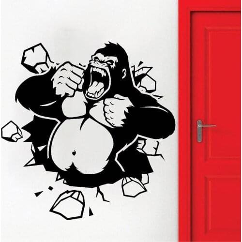 Gorilla Monkey Wall Sticker Decor Your Room Large Vinyl Wall Decal For Boys Room Home Decoration For Living Room Creative W530