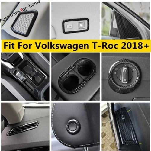 Yimaautotrims Auto Seat Head Pillow Headrest Adjustment Button Ring Cover Trim For VW Volkswagen T-Roc T Roc 2018 2019 2020 2021