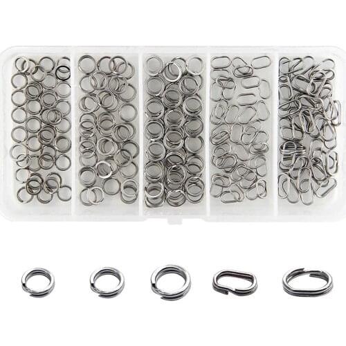 Easy Catch 150Pack/Box Double Split Rings High Strength Heavy Duty Stainless Steel Fishing Split Ring Kit Fishing Lures Tackle
