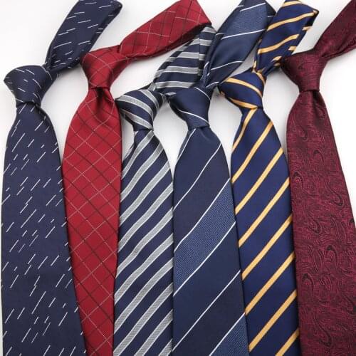 Linbaiway 8cm Adult Neck Ties For Mens Polyester Necktie Plaid Striped Black Business Gravata Male Cravat Tie Custom LOGO