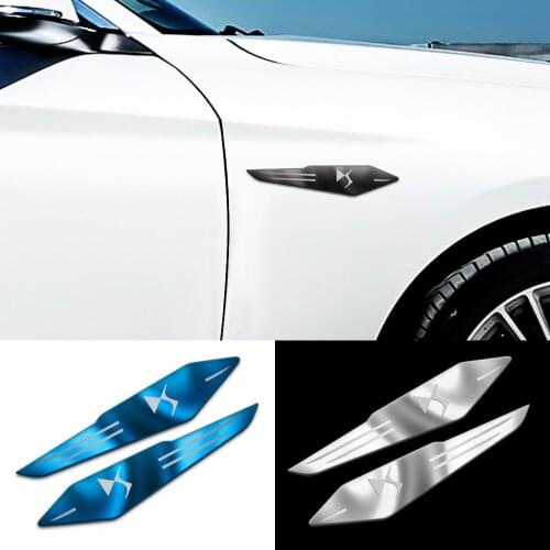 2Pcs Car Styling Metal Alloy Car Wing Right & Left Side Badge Fender Decor Sticker For Citroen DS C4 C5 C3 C2 C1 Saxo Xsara C4l