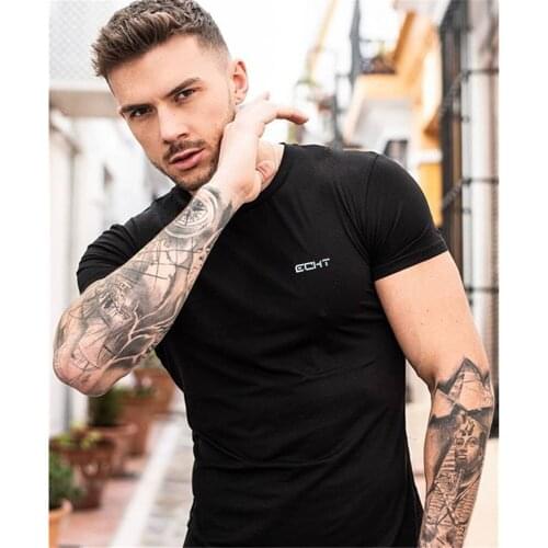 Contracted and the atmosphere men t shirts new style sport running short sleeve tee Jogger Fashion trends pure color tops