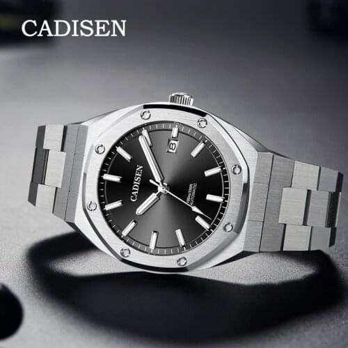 CADISEN 42MM Mens Watches Top Brand Luxury Mechanical Automatic Watch Men 2020 NH35 100M Waterproof Sport Stainless Steel Clock