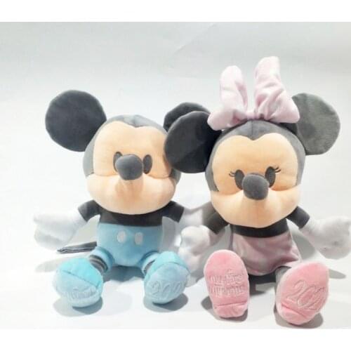 Disney Mickey Mouse and Minnie Mouse Stuffed Plush Toys Soft Kawaii Mickey Mouse Baby Plush Dolls Gifts for Children Kids