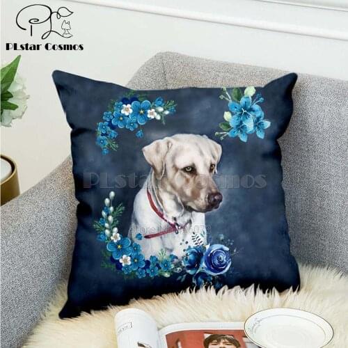Pet dog flower puppy Nordic short plush Pillow Case Polyester Decorative Throw Pillow Cover Square style-3