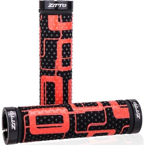 ZTTO Non-Slip Rubber Handle Bar Bike Handlebar Grips Double Lock-on Bicycle Grip with Aluminum Alloy Lock for Road Bike MTB BMX