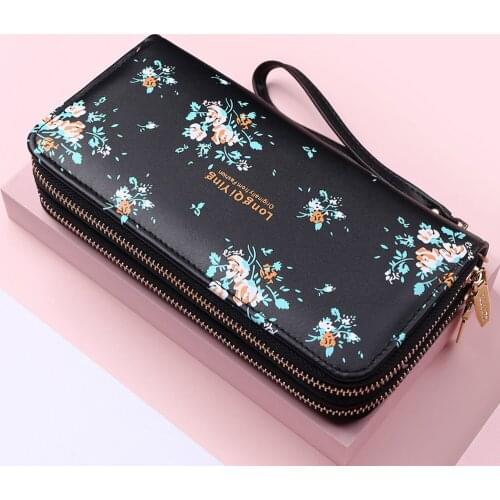 2021 New Luxury Brand Leather Women Wallets High capacity Long Zipper Coin Purses Clutch Wallet Female Money Credit Card Holder