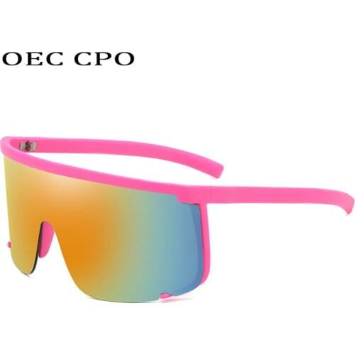 OEC CPO New Sunglasses Man Oversize Shield Half Frame Sunglasses Women Goggles Glasses UV400 O371