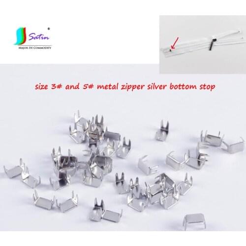 Wholesale Metal Silvery 5# Zipper Bottom Stop,DIY Clothing Zipper Accessory Bottom Stopper S0675H