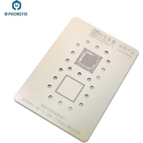 PHONEFIX Phone Rework 0.12MM BGA Reballing Stencil Kit for MTK CPU MT6797W IC Chip Reballing Stencils Template High Quality