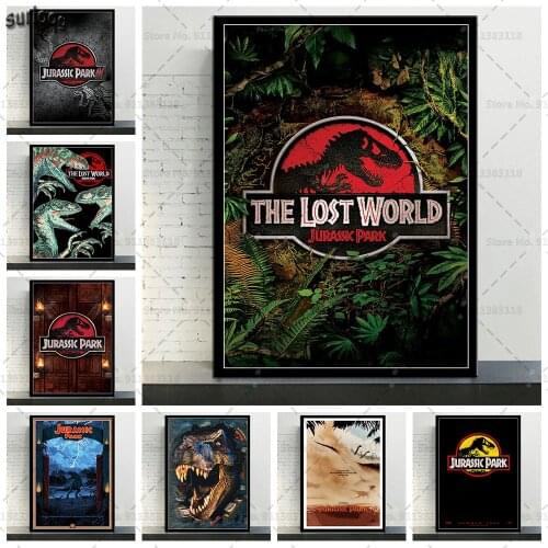 Jurassic Park Posters and Prints Classic Movie Series Wall Art Pictures Poster Canvas Painting for Home Decoration
