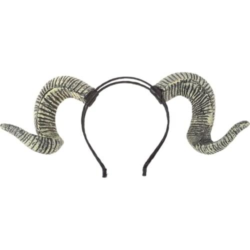 Devil Horn Headband Cosplay Headwear for Halloween Party Wear Sheep Horn Hair Band Carnival Headpiece Party Supplies