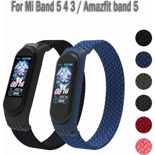 Strap For Amazfit band 5 Mi Band 5 4 3 Bracelet Replacement Wristband For xiaomi MiBand 4 3 Stretch cotton woven strap