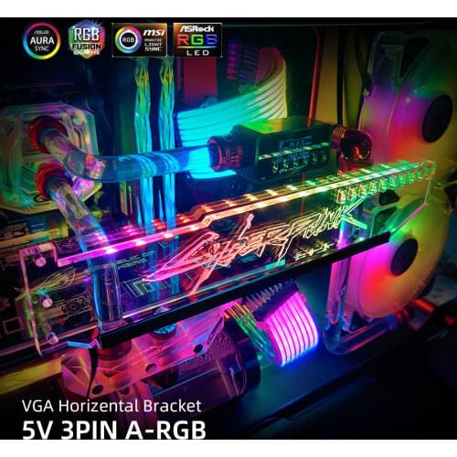 RGB GPU Bracket NVIDIA RTX3090 RTX3080 DIY VGA Support Customize Horizental Video Card Holder 5V12V AURA Water Cooler Custom MOD