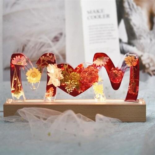 Silicone Molds DIY LOVE MOM Letter MotherS Day Gift Crystal Epoxy Resin Resin Moulds For Handmade Resin Crafts Home Decoration