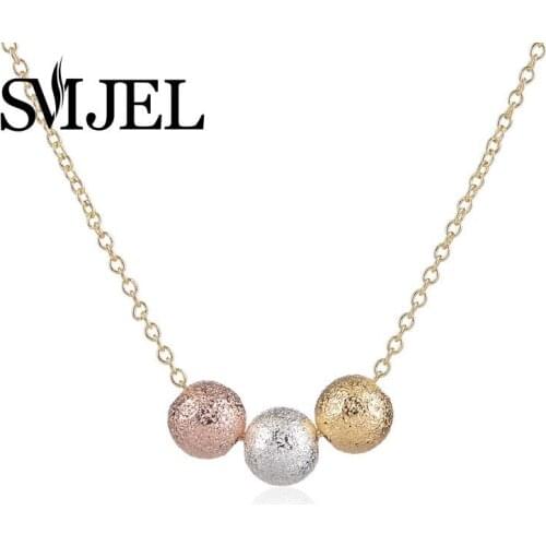 SMJEL Classic Crystal Pretty 3 Mini Color Balls Necklaces Sphere Necklace for Women N086