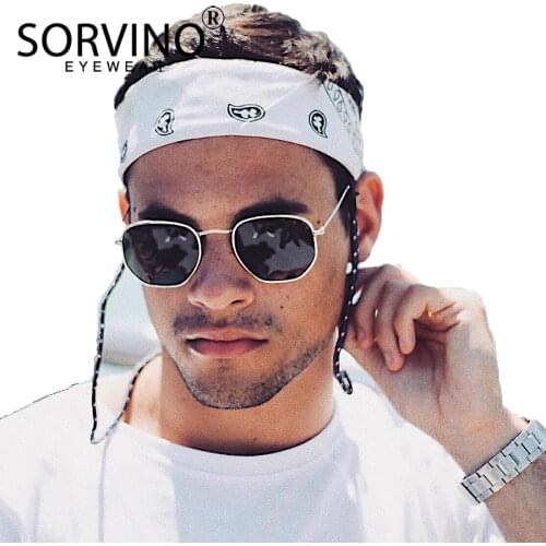 SORVINO 2020 Retro Small Hexagon Sunglasses Women Men 90s Lady Pink Blue Yellow Clear Square Festival Sun Glasses Shades SP270