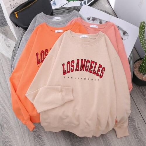 Plush padded Harajuku Spring and Autumn Hoodie Womens American Letter Print Sweatshirt Womens Casual Women Sudaderas Mujer 202