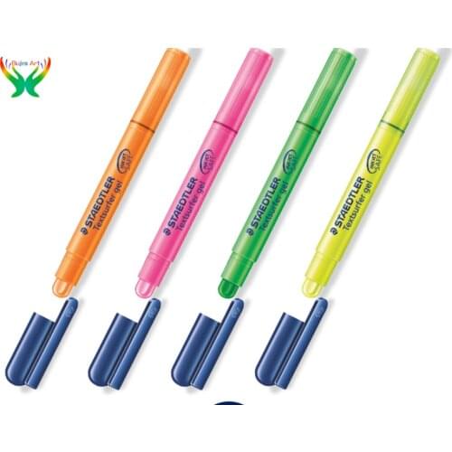Staedtler 4 color Solid fluorescent pen rotary lipstick fluorescent pen color jelly marker translucent crayon core art supplies