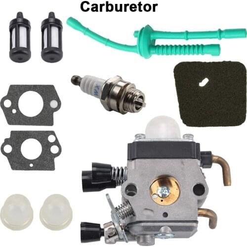 Universal Motorcycle Carburetor With Fuel Filter For FS55 FS55R FS55RC KM55 HL45 KM55R FS38 w/ Fuel Line Kit