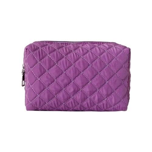 Women Waterproof Cosmetic Bag Portable Zipper Closure Solid Color Makeup Handbag For Travel