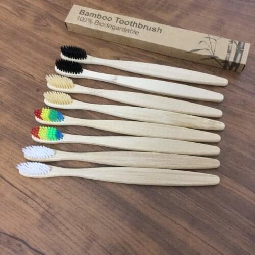 10 Pcs/set Natural Bamboo Toothbrush Eco-Friendly Wood Toothbrushes Soft Bristles with travel Teeth brush case Oral Care Adults