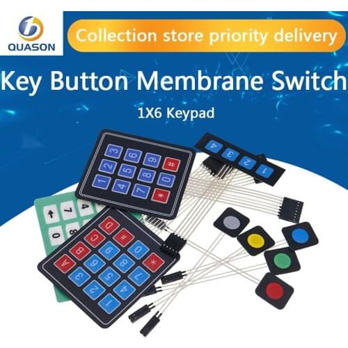 1*2 3 4 5 Key Button Membrane Switch 3*4 4X5 Matrix Array Keyboard 1X6 Keypad with LED Control Panel Pad DIY Kit For Arduino