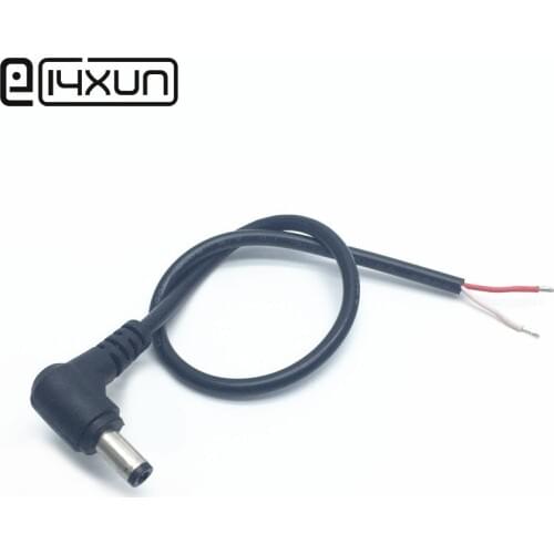 1pcs DC 5.5x2.5mm power plug 90 degree elbow single male 3A 0.3MM2 5.5 * 2.5mm all copper wire cable 30cm
