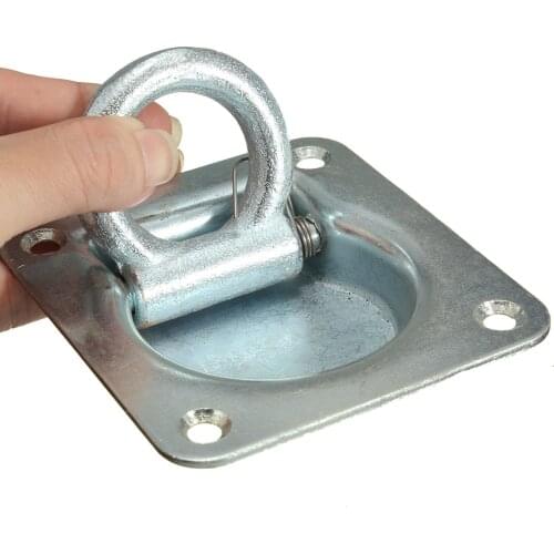 1 Pcs Silver Embedd Trailer Truck Pull-tab Fit Load Cargo Lashing Ring Tie Down Eye Trap