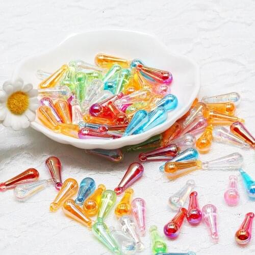 20PCS Transparent AB Color 8*22 Water Drop Acrylic Beads Symphony Hanging Beads Jewelry Accessories Handmade DIY