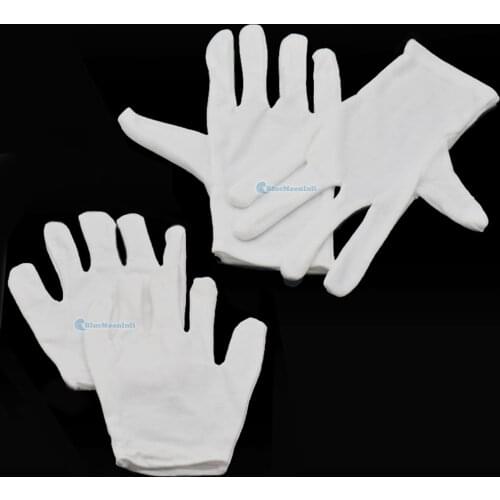 3/10/25 Pairs / Lot White Cotton Gloves For Coin Jewelry Inspection Etiquette Reception Dry Hand Cosmetic Moisturizing