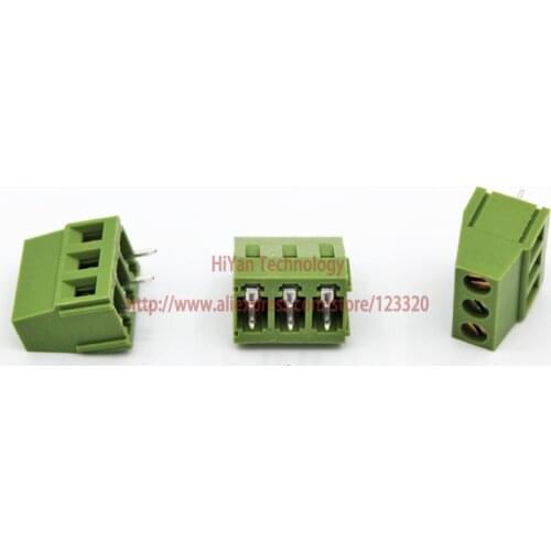 50pcs/lot) PCB Screw Terminal Block Connector KF128-3P pitch:5.0MM/0.2inch Green 5mm KF128 3Pins