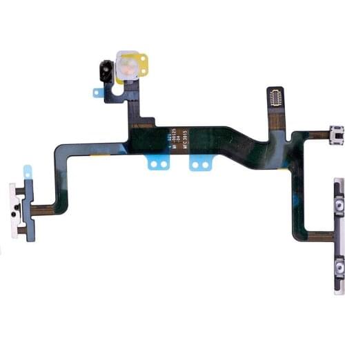 50Pcs/lot Original New Power On Off Flex Volume Mute Switch with Microphone Flex Cable for iPhone 6S 4.7" Replacement Parts