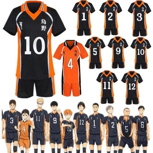 Anime Haikyuu Karasuno High School Volleyball Club Cosplay Costume Hinata Shyouyou Kageyama Tobio Sportswear Jerseys Uniform